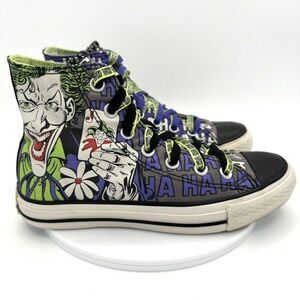Converse X DC Comics Youth 4 High Top Sneakers Batman Joker Green Cosplay Anime